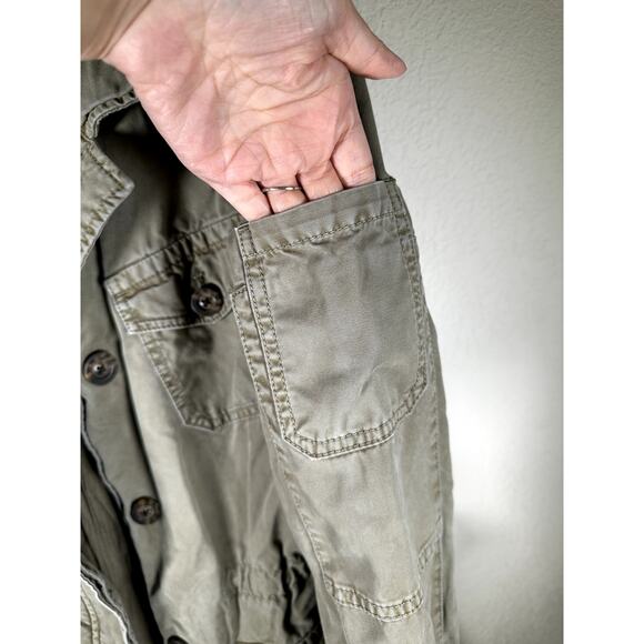 Army green quiet luxury utility jacket Banana Republic S - Picture 10 of 13